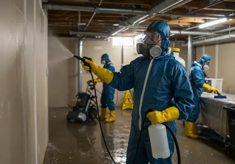 Basement Sanitization and Antimicrobial Treatment process in Sidney, IL