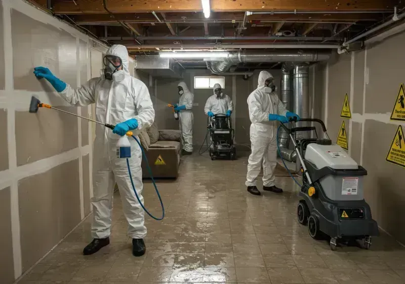 Basement Moisture Removal and Structural Drying process in Sidney, IL